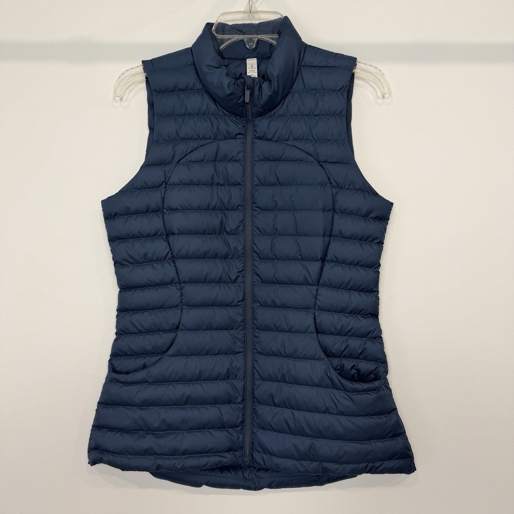 Lululemon Pack It Down Vest Code Blue Quilted Full Zip Puffer Size 6 W4BELS